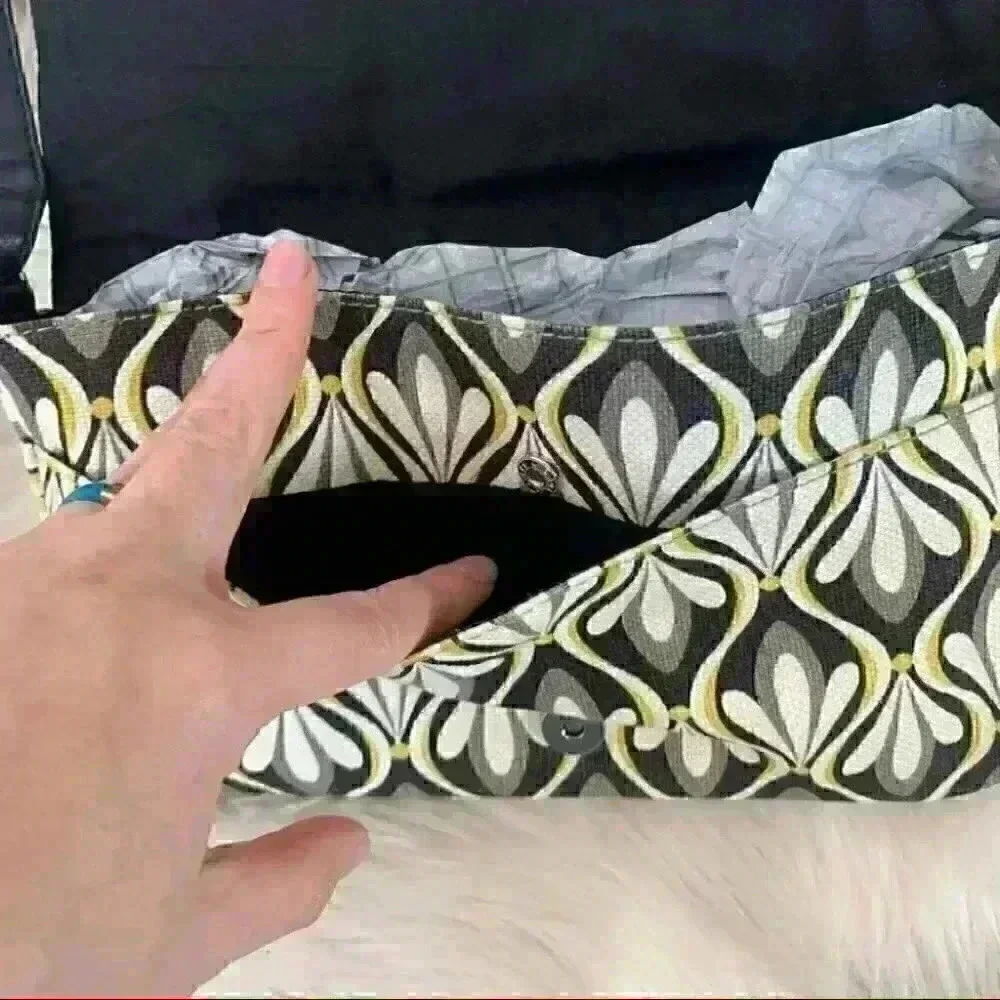 Relic by Fossil Handbag Crossbody w/ built in wallet Black Yellow Gray Canvas